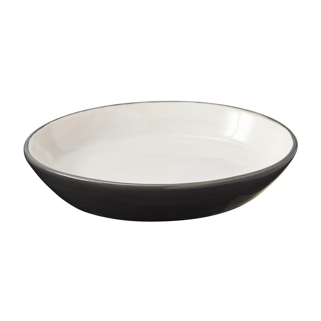 2 Tone Gray Oval Cat Dish 6"