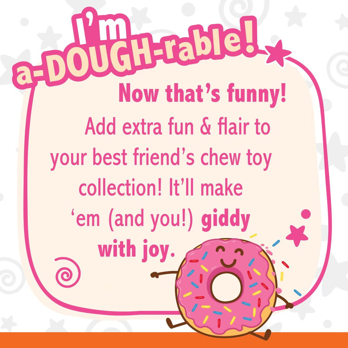 Power Chew Donut Dog Toy-Med/Wolf-Bacon Flavored