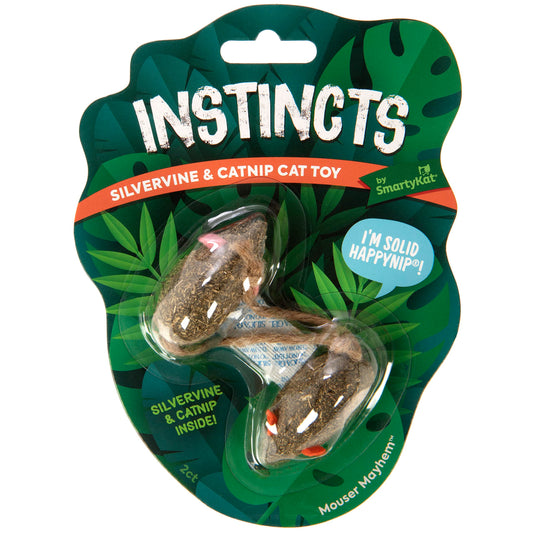 Instincts SIlvervine & Catnip Cat Toy - Mouser Mayhem - 2pk