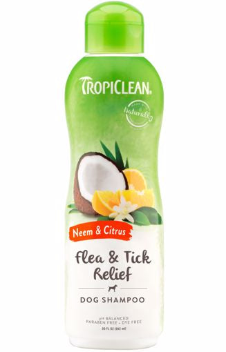 Tropiclean Neem & Citrus Flea & Tick Relief Dog Shampoo 20 oz