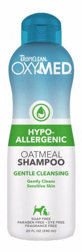 TropiClean OxyMed Hypo-Allergenic Oatmeal Shampoo/Dogs & Cats 20oz.
