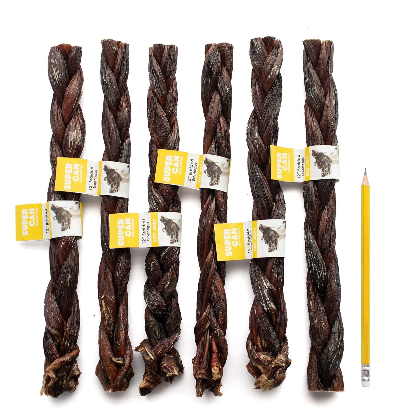 Super Can Bully Sticks-6in. Beef Braided Gullet Stick