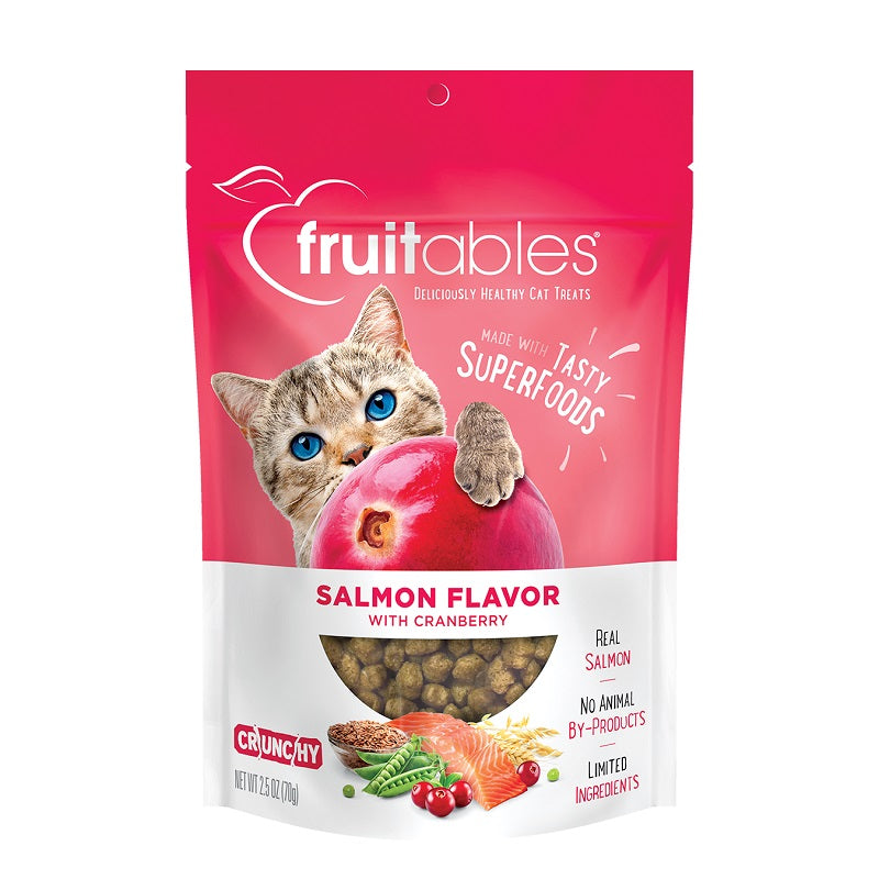 Fruitables Crunchy Cat Treats - Salmon/Cranberry Flavor - 2.5 oz