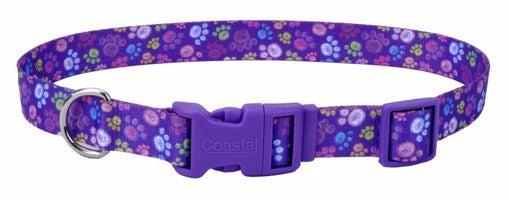 Alliance Dog Collar - Large 18”-26” Purple w/Paws
