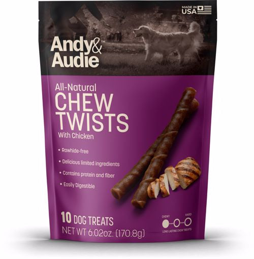 Andy & Audie All Natural Chew Twists Chicken - 10 Pack