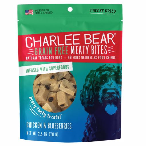 Charlee Bear Grain Free Meaty Freeze Dried Bites Chicken & Blueberries 2.25 oz
