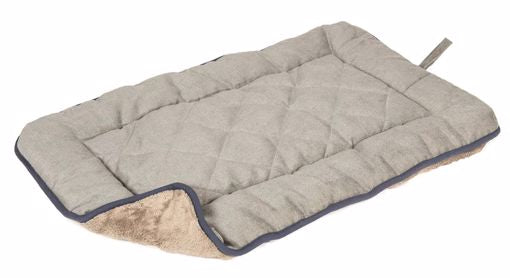 Chenille Sleeper Cushion - Grey with/Blue Trim 23 x 36in.