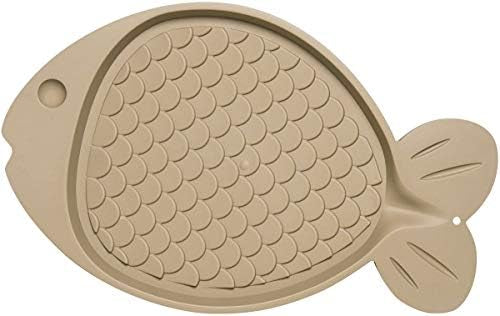 Bella Spill Proof Fish Shaped Cat Mat - Tan