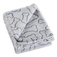 Blanket With bone Design Gray 30x40