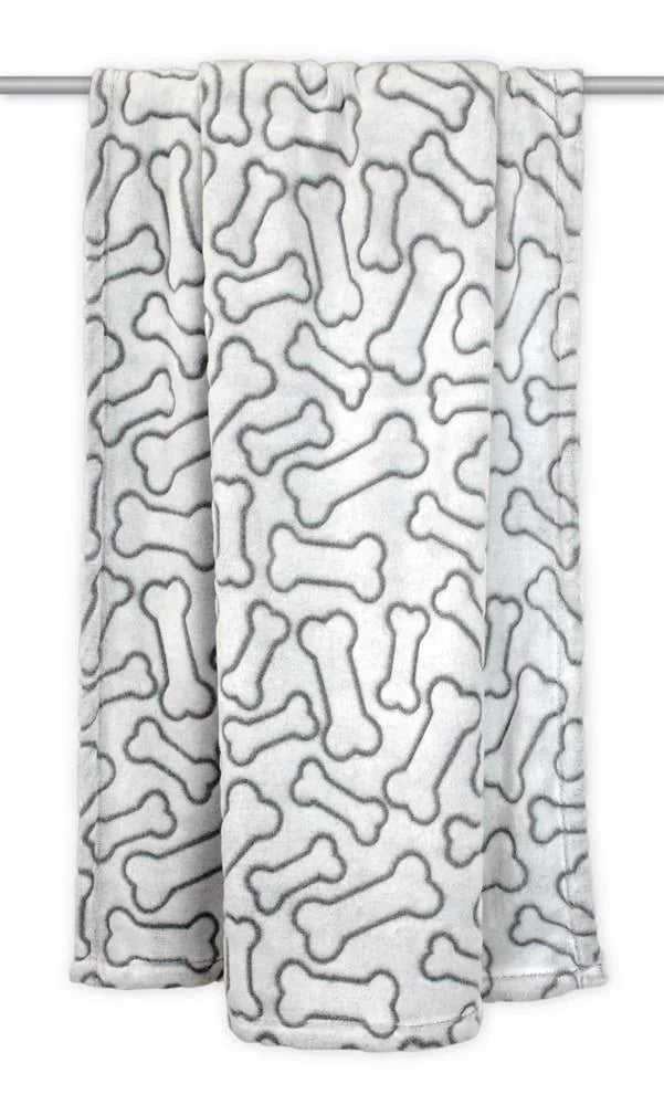 Blanket With bone Design Gray 30x40