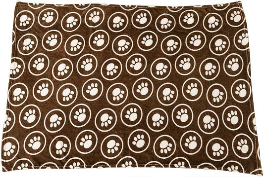 Blanket with Circles & Paw design Brown