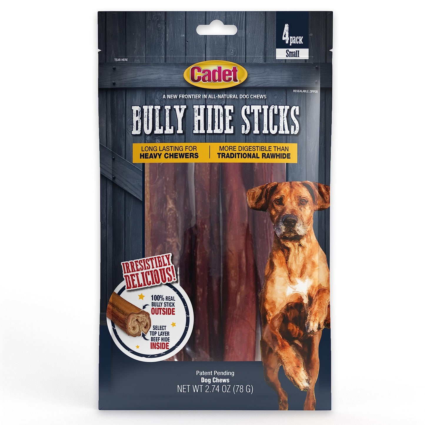 Cadet Bully Hide Sticks - 4pk Small