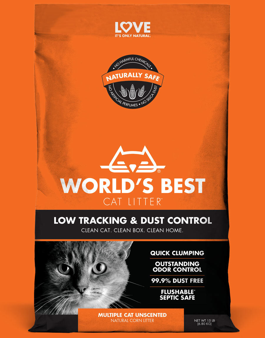 World’s Best Cat Liter Low Tracking & Dust Control Multiple Cat Unscented 28lbs.