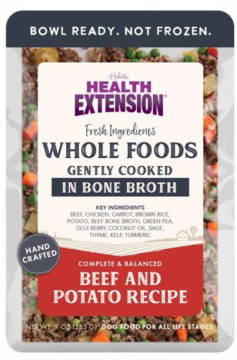 Health Extension Gently Cooked Beef/ Potato Recipe Pouches For Dogs 9 oz