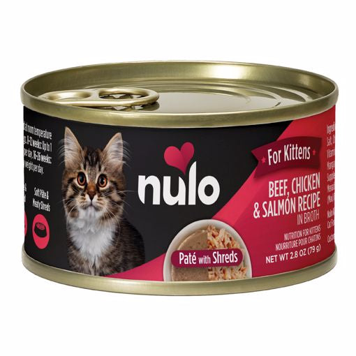 Nulo Kitten Pate w/shreds - Beef/Chicken/Salmon 2.8 oz