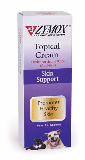 Zymox Topical Cream Skin Support .5% Hydrocortisone 1oz.-Cats & Dogs