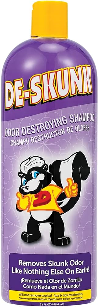 De-Skunk Odor Destroying Shampoo/Removes Skunk Odor 32oz.