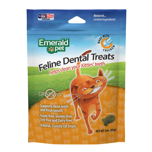 Emerald Pet Feline Dental Treat 3oz - Chicken