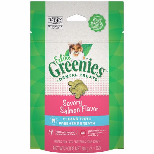 Greenies cat Dental Treats- Savory Salmon Flavor