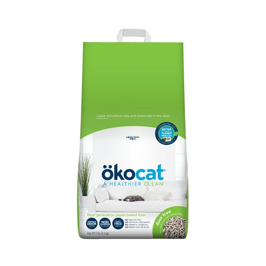 Dust Free Non-Clumping Paper Pellet Cat Litter 8lbs/Green Bag