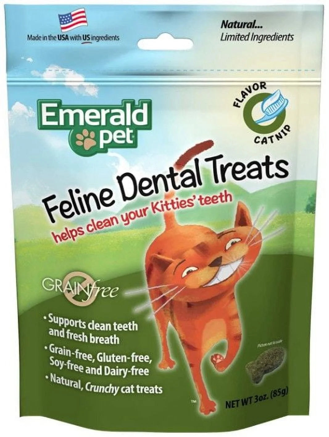 Emerald Pet Feline Dental Treats - Catnip 3oz