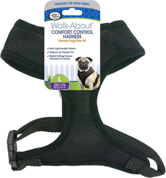 Four Paws Black Comfort Control Harness - Black