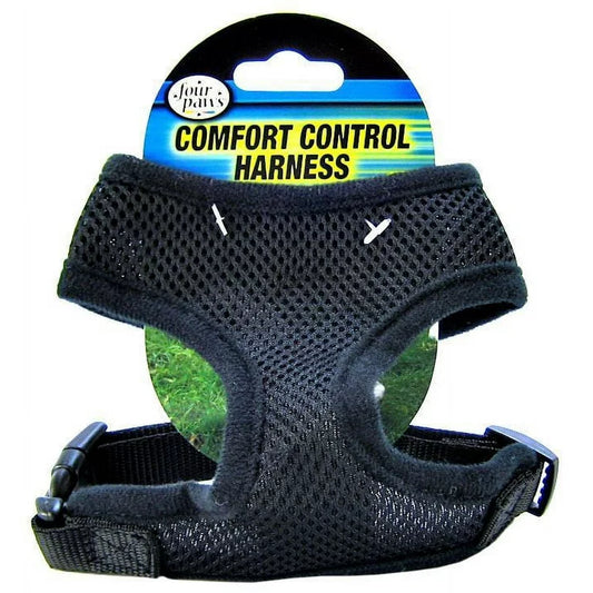 Four Paws Black Comfort Control Harness- small