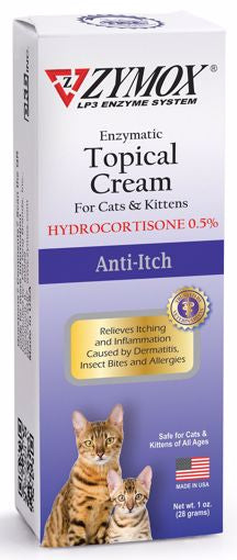 Zymox Topical Cream for Cats - Hydrocortisone 0.5% - 1oz