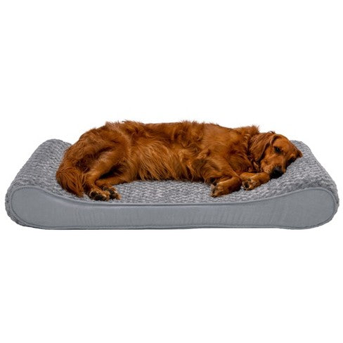 FurHaven Large Ultra Plush Luxe Lounger Orthopedic Bed - Gray