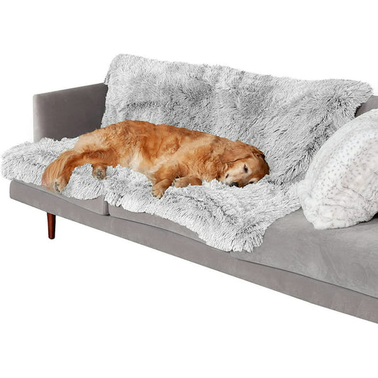 FurHaven Long Fur & Velvet Blanket - Mist Gray 30 x 40in.
