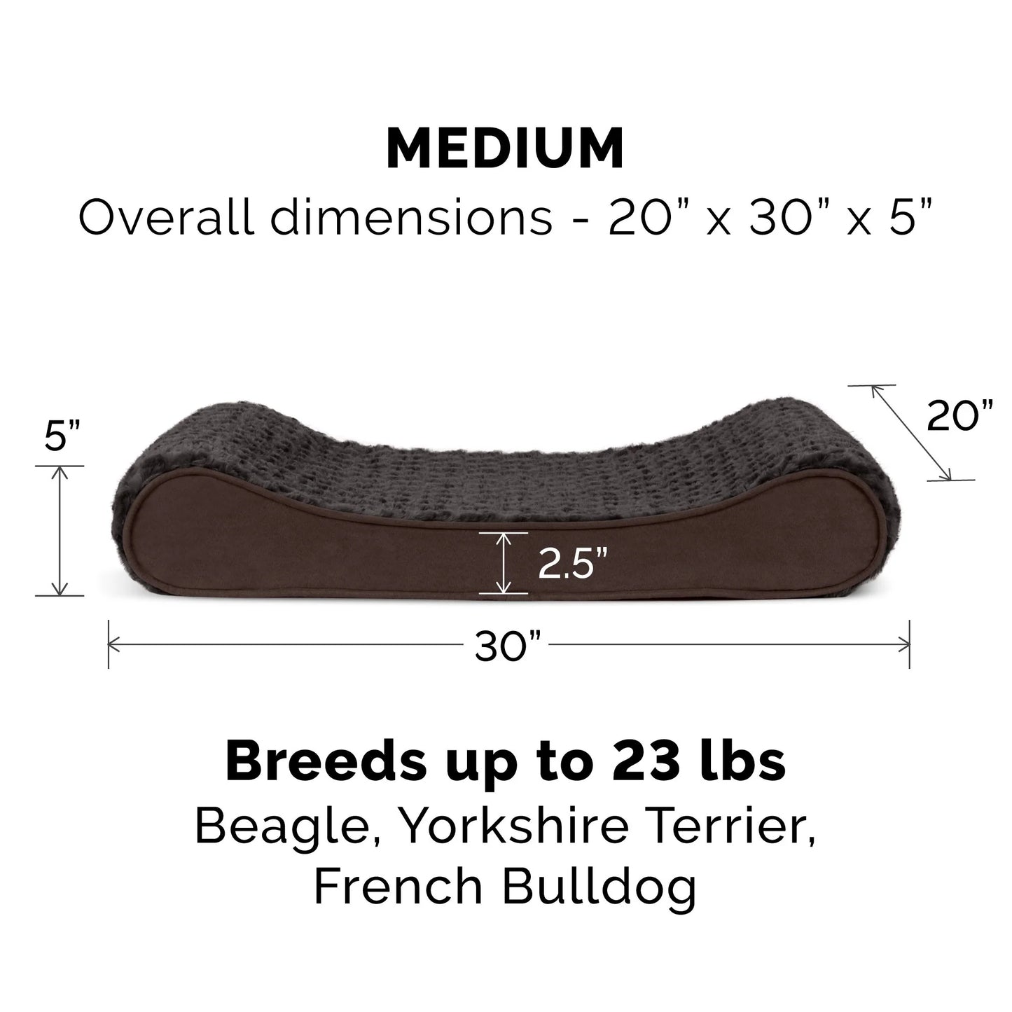 FurHaven Medium Ultra Plush Luxe Lounger Orthopedic Bed - Chocolate