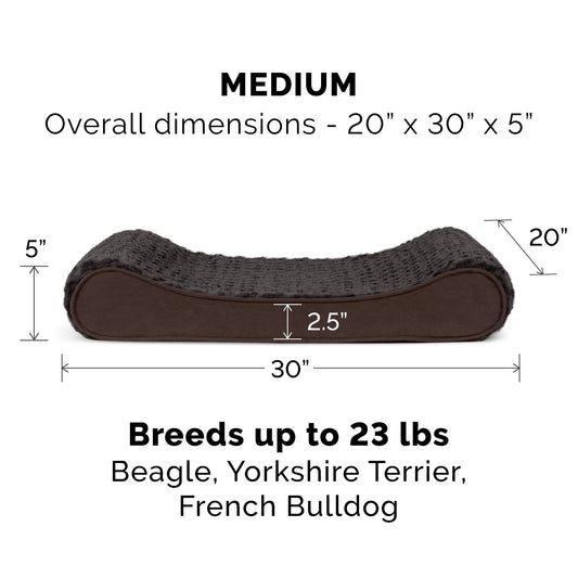 FurHaven Medium Ultra Plush Luxe Lounger Orthopedic Bed - Chocolate
