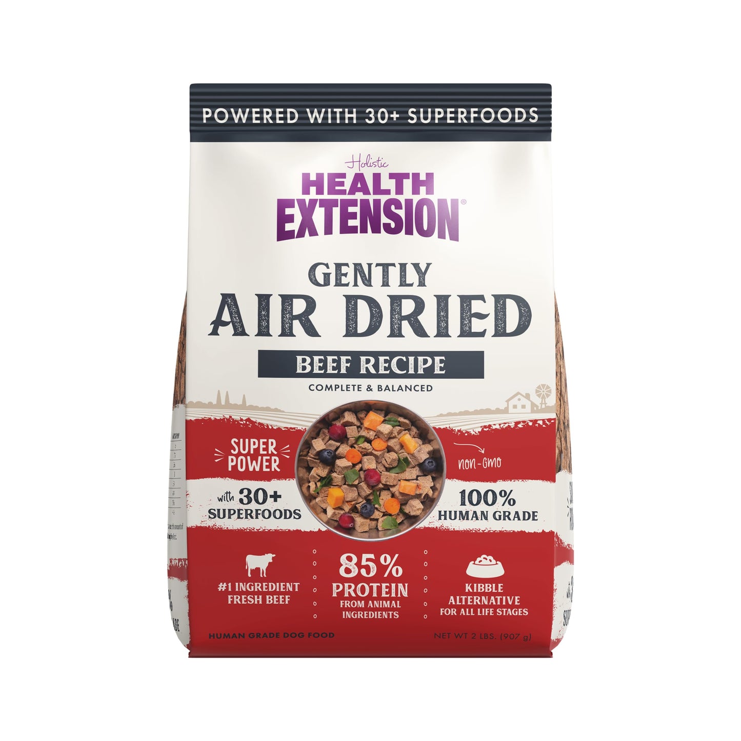 Health Extension Gently Air Dried Dog Food 2lb - Beef