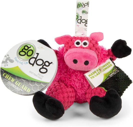 Go Dog Just for Me Checkers Sitting Pig w/chew guard - Pink