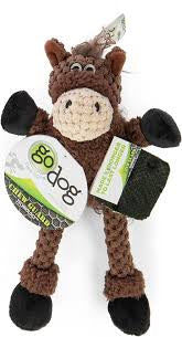 Go Dog Just For Me Checkers Skinny Horse w/chew guard Dog Toy