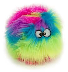 Go Dog Lg. Fur balls w/chew guard Dog Toy - Rainbow
