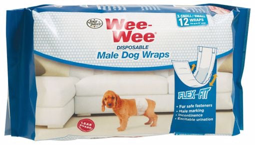 Wee Wee Disposable Male Wraps - XS/S 13-20lbs