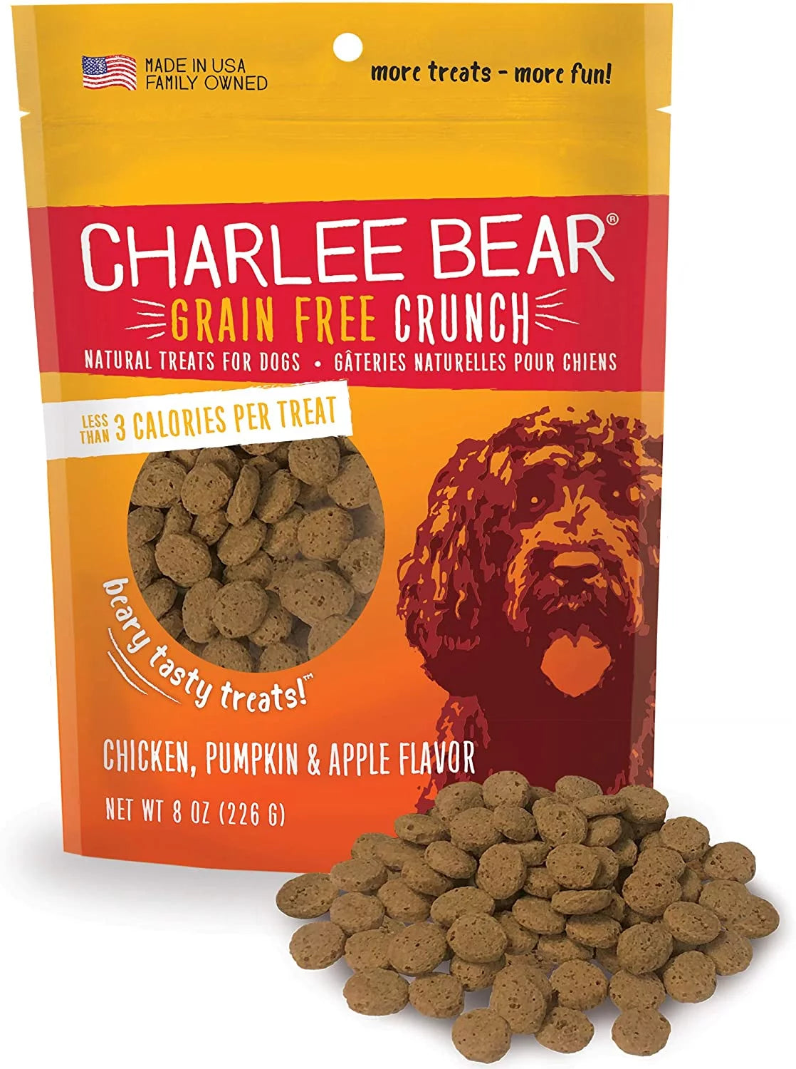 Charlee Bear Grain Free Crunchy Chicken/Pumpkin/Apple 8 oz