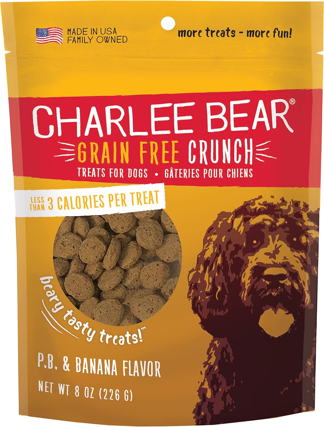 Charlee Bear Grain Free Crunchy Peanut Butter/Banana 8 oz