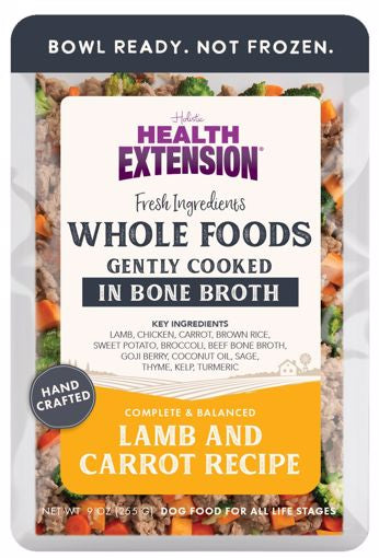 Health Extension Gently Cooked Lamb/ Carrot Recipe For Dogs Pouches 9 oz