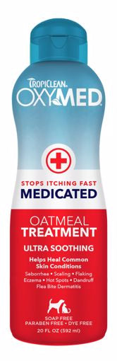 TropiClean OxyMed Medicated Oatmeal Treatment-Dogs & Cats 20oz.