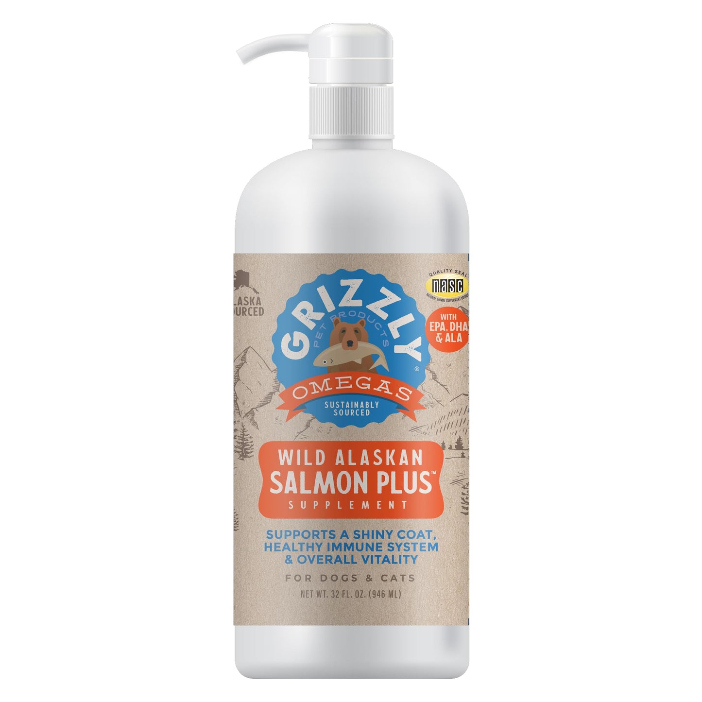 Grizzly Wild Alaskan Salmon Plus Supplement 16 oz