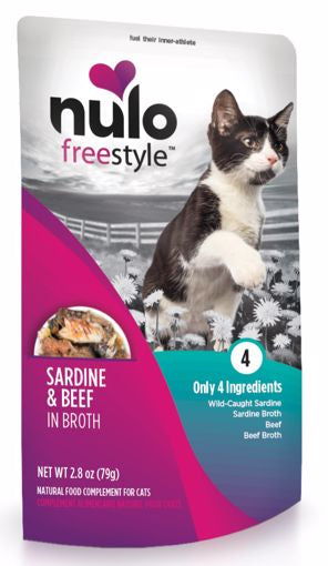 Nulo Freestyle Cat Pouch-Sardine/Beef in Broth 2.8oz.