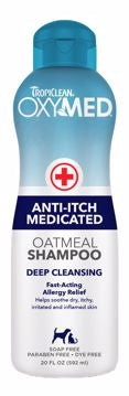 TropiClean OxyMed Anti-Itch Medicated Oatmeal Shampoo-Dogs & Cats 20oz.