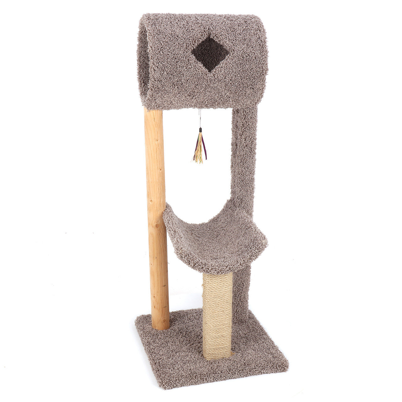 Kitty Cave and Cradle with Rope - Tan