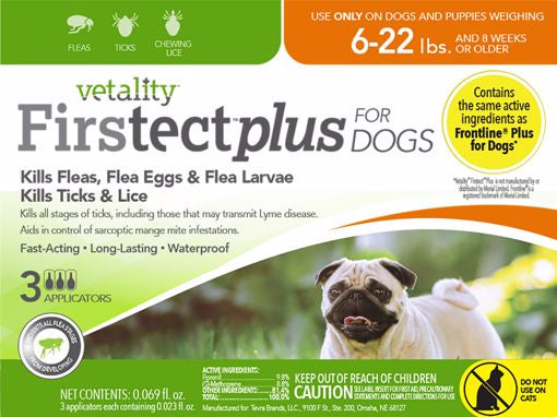 Vertality Firstect Plus Topical - Dog 6-22lb. 3ct.