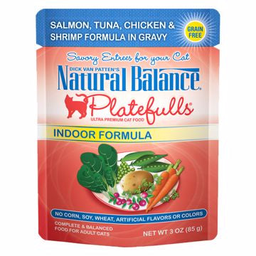 Natural Balance Platefulls Salmon,Tuna,Chicken & Shrimp Formula in Gravy 3 oz. Pouch