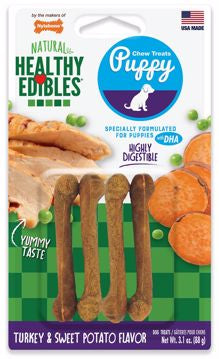 Nylabone Healthy Edibles Puppy Turkey & Sweet Potato Flavor 4 ct Small