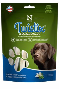 N-Bone Twistix Daily Dental Treats Vanilla Mint Flavor Large