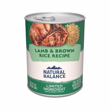 Natural Balance Canned Dog Food- Lamb & Brown Rice 130z.